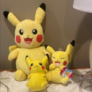 Pikachu Plush Toy Set - Yellow set of 3
